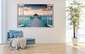 Naklejki na ścianę 3D okno z widokiem Malediwy ocean