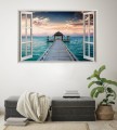 Naklejki na ścianę 3D okno z widokiem Malediwy ocean