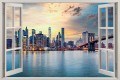 Naklejki na ścianę 3d okno z widokiem NEW YORK MOST WIDOK MIASTO 