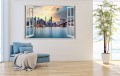 Naklejki na ścianę 3d okno z widokiem NEW YORK MOST WIDOK MIASTO 