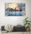 Naklejki na ścianę 3d okno z widokiem NEW YORK MOST WIDOK MIASTO 