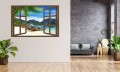 Naklejki na ścianę okno z widokiem plaża łódki tropiki