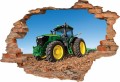 Naklejka NA ŚCIANĘ DZIURA 3D zielony traktor maszyny rolnicze