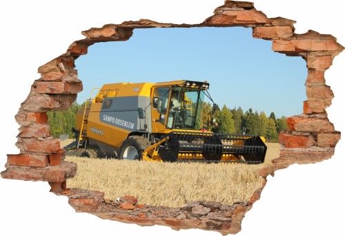 Naklejka DZIURA 3D kombajn zbiory maszyny rolnicze