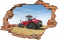 NAKLEJKA na ścianę DZIURA 3D farma czerwony traktor