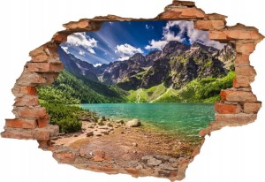 Naklejka na ścianę dziura 3d GÓRY POTOK GÓRSKI