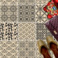 Naklejki na płytki podłogowe kuchenne łazienkowe PATCHWORK SEPIA DEKOR 