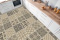 Naklejki na płytki podłogowe kuchenne łazienkowe PATCHWORK SEPIA DEKOR 