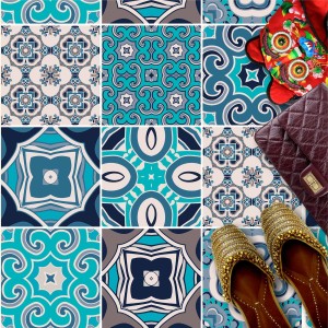 Naklejki na płytki podłogowe kuchenne łazienkowe samoprzylepne wodoodporne w stylu śródziemnomorskim