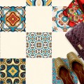 Naklejki na płytki podłogowe kuchenne łazienkowe samoprzylepne kolorowy patchwork portugalski