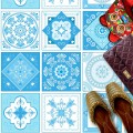 Naklejki na płytki podłogowe kuchenne łazienkowe samoprzylepne morski patchwork