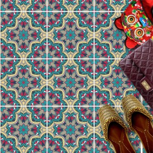 Naklejki na płytki podłogowe kuchenne łazienkowe samoprzylepne wzory w stylu BOHO