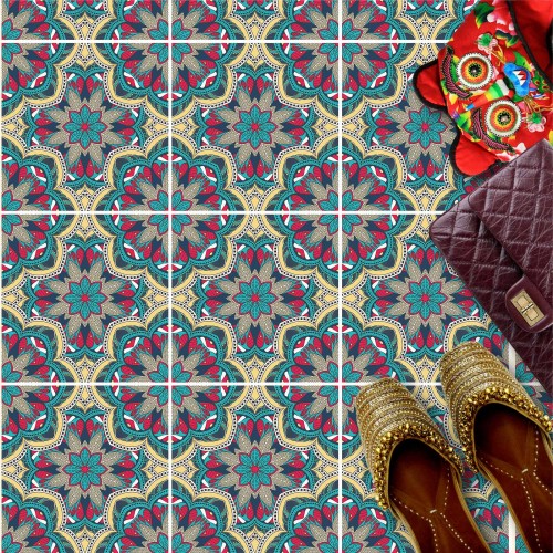 Naklejki na płytki podłogowe kuchenne łazienkowe samoprzylepne wzory w stylu BOHO