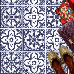 Naklejki na płytki podłogowe kuchenne łazienkowe samoprzylepne portugalski styl origami