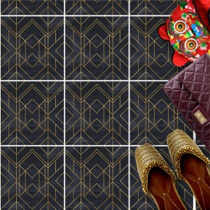 Naklejki na płytki podłogowe kuchenne łazienkowe samoprzylepne geomatryczne elementy art deco