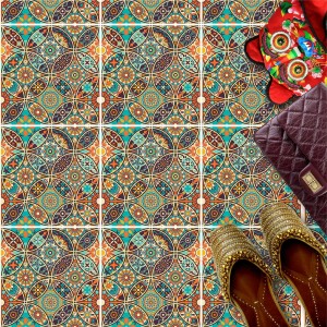 Naklejki na płytki podłogowe kuchenne łazienkowe samoprzylepne wodoodporny styl palermo