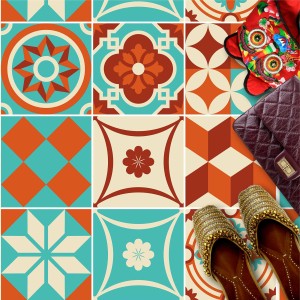 Naklejki na płytki podłogowe kuchenne łazienkowe samoprzylepne w stylu marokańskie azulejo