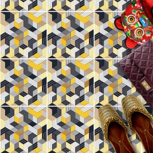 Naklejki na płytki podłogowe kuchenne łazienkowe samoprzylepne abstrakcyjne kostki izometryczne