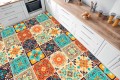 Naklejki na płytki podłogowe kuchenne łazienkowe samoprzylepne kolorowy indyjski patchwork