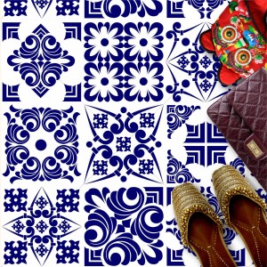 Naklejki na płytki podłogowe kuchenne łazienkowe samoprzylepne Meksykański wzór talavera