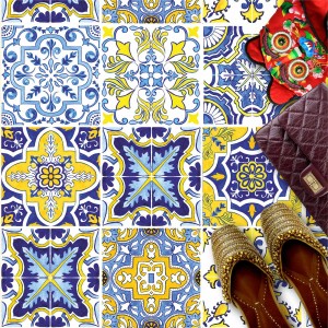 Naklejki na płytki podłogowe kuchenne łazienkowe samoprzylepne wzór Portugalski 