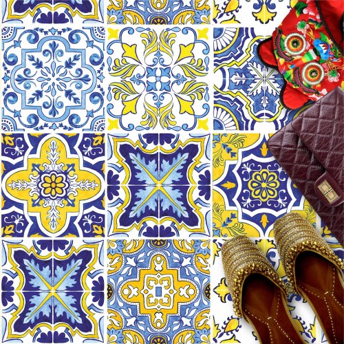 Naklejki na płytki podłogowe kuchenne łazienkowe samoprzylepne wzór Portugalski 