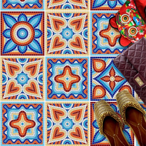 Naklejki na płytki podłogowe kuchenne łazienkowe samoprzylepne w stylu starożytnej mozaiki