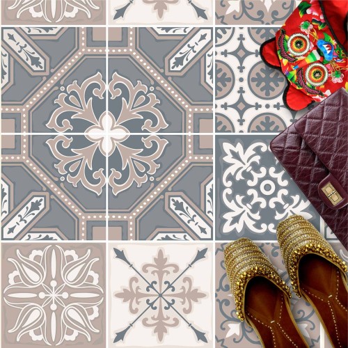 Naklejki na płytki podłogowe kuchenne łazienkowe samoprzylepne styl eleganckie maroko