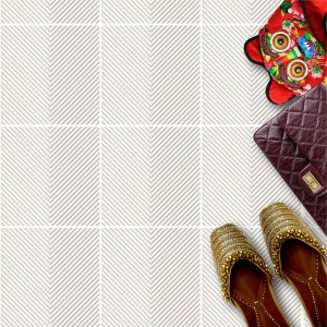 Naklejki na płytki podłogowe kuchenne łazienkowe samoprzylepne minimalizm biała jodełka