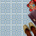 Naklejki na płytki podłogowe kuchenne łazienkowe samoprzylepne niebieskie azulejos patchwork 