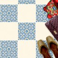 Naklejki na płytki podłogowe kuchenne łazienkowe samoprzylepne niebieskie azulejos patchwork 