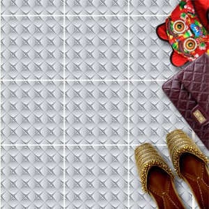 Naklejki na płytki podłogowe kuchenne łazienkowe samoprzylepne biała nowoczesna mozaika