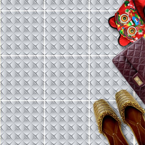 Naklejki na płytki podłogowe kuchenne łazienkowe samoprzylepne biała nowoczesna mozaika