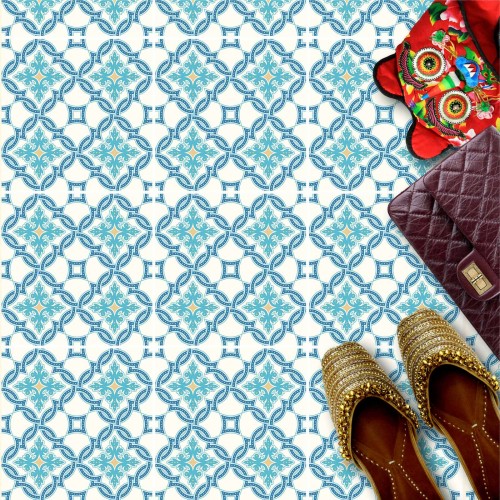 Naklejki na płytki podłogowe kuchenne łazienkowe samoprzylepne płytki  portugalski szmaragd