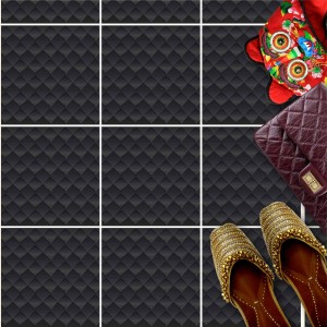 Naklejki na płytki podłogowe kuchenne łazienkowe samoprzylepne wzór w czarne kwadraty