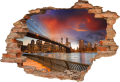 FOTOTAPETA 3D SAMOPRZYLEPNA naklejka dekoracyjna dziura MOST MIASTO WIDOK