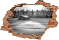 FOTOTAPETA 3D SAMOPRZYLEPNA naklejka na ścianę do salonu DOMEK 
