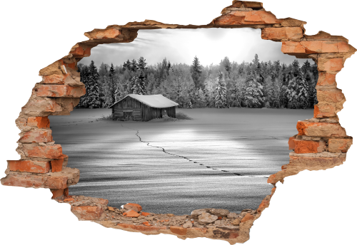 FOTOTAPETA 3D SAMOPRZYLEPNA naklejka na ścianę do salonu DOMEK 