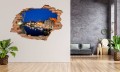 NAKLEJKA DZIURA 3D naklejka na ścianę PORT NOCĄ MIASTO