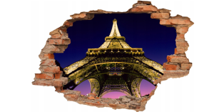 FOTOTAPETA 3D SAMOPRZYLEPNA naklejka do sypialni salonu Wieża Eiffla 