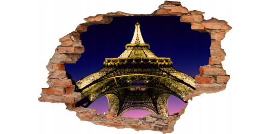 FOTOTAPETA 3D SAMOPRZYLEPNA naklejka do sypialni salonu Wieża Eiffla 