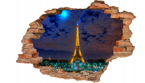 FOTOTAPETA 3D SAMOPRZYLEPNA naklejka dekoracyjna Wieża Eiffla Nocą