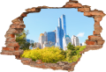 FOTOTAPETA 3D SAMOPRZYLEPNA naklejka na ścianę do salonu MIASTO WIDOK