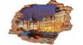 FOTOTAPETA 3D SAMOPRZYLEPNA naklejka do salonu PORT NOCĄ MIASTO
