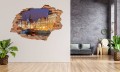 FOTOTAPETA 3D SAMOPRZYLEPNA naklejka do salonu PORT NOCĄ MIASTO