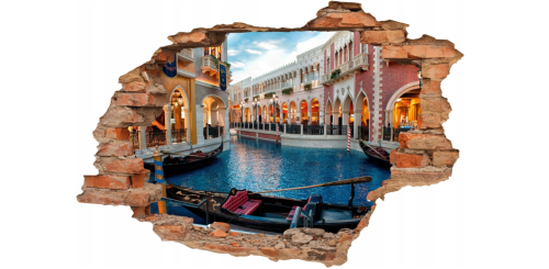 FOTOTAPETA 3D SAMOPRZYLEPNA naklejka na ścianę do salonu GONDOLA WENECJA
