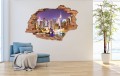 FOTOTAPETA 3D SAMOPRZYLEPNA naklejka dekoracyjna dziura MIASTO NOCĄ ŚWIATŁA