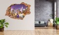 FOTOTAPETA 3D SAMOPRZYLEPNA naklejka dekoracyjna dziura MIASTO NOCĄ ŚWIATŁA
