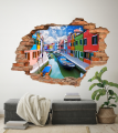 FOTOTAPETA 3D SAMOPRZYLEPNA naklejka na ścianę KOLOROWE MIASTO KANAŁ
