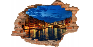 FOTOTAPETA 3D SAMOPRZYLEPNA naklejka do salonu sypialni WENECJA NOCĄ 